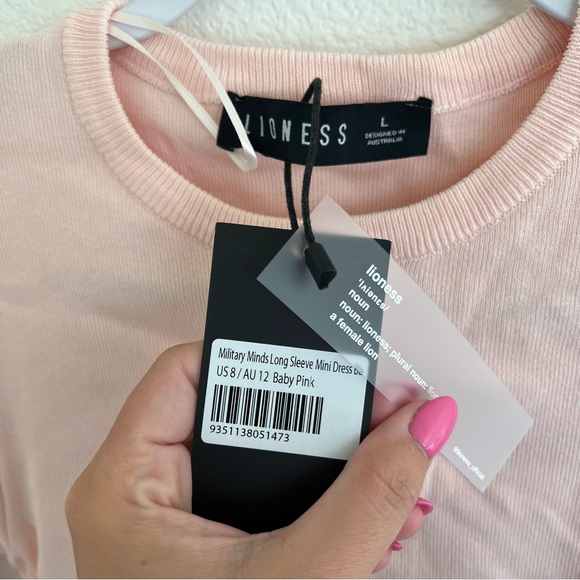 NWT LIONESS | MILITARY MINDS LONG SLEEVE BABY PINK DRESS - Picture 3 of 8